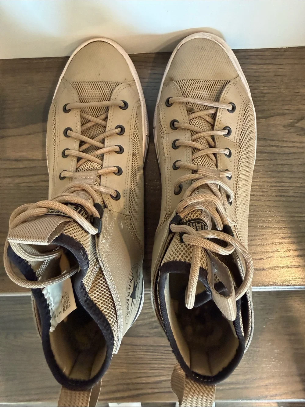 Converse Men's Sneakers in Tan with Black Accents - Picture 4 of 7